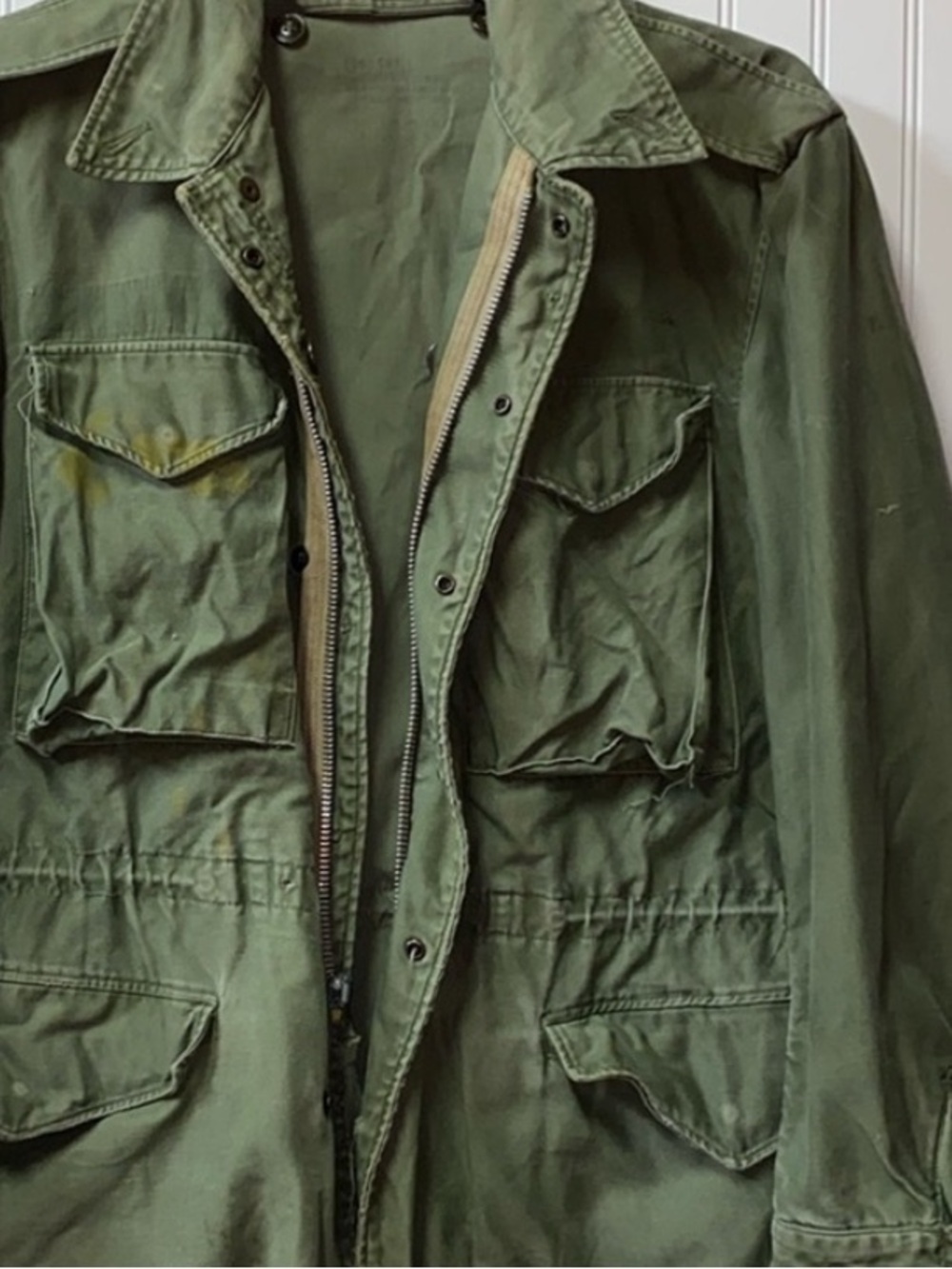 50s 1955 US Military OG 107 Field Jacket S Long Army Marine